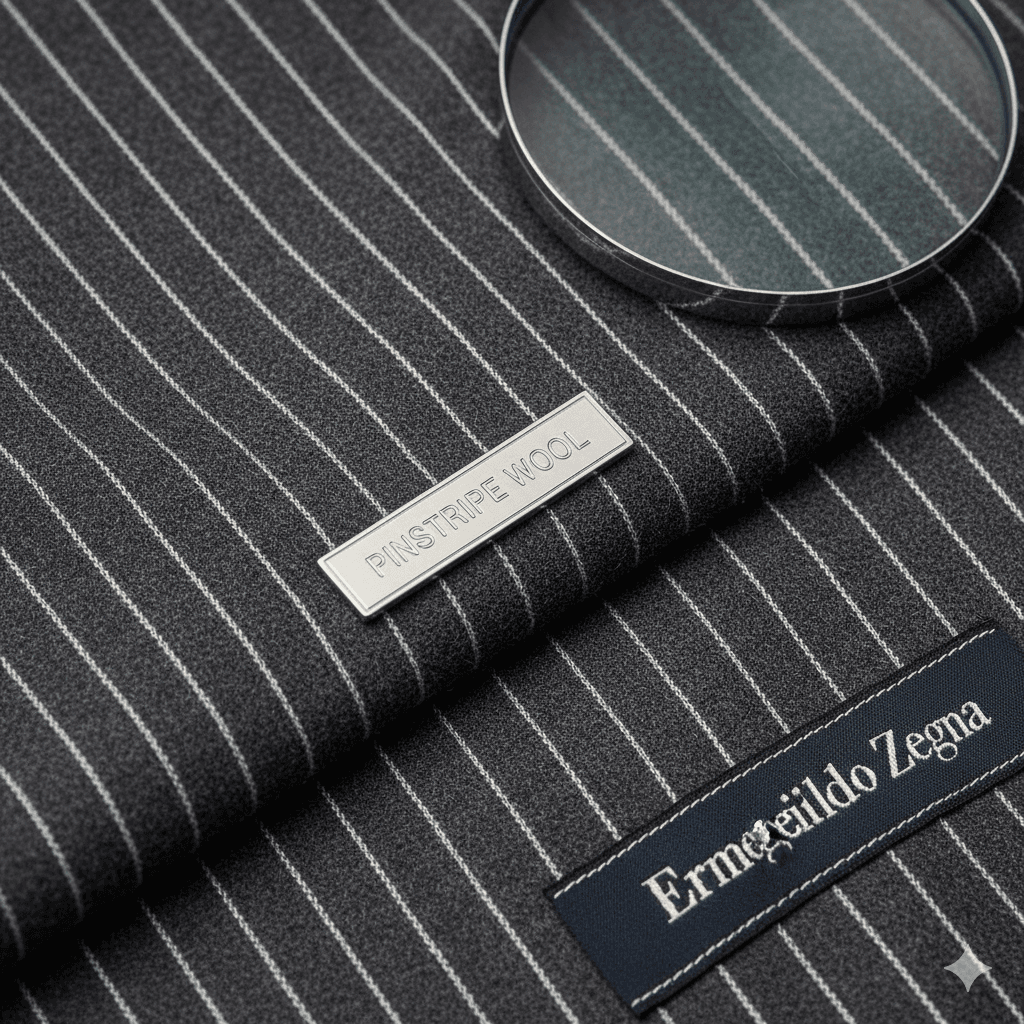 チャコールグレー ピンストライプ - 詳細 1